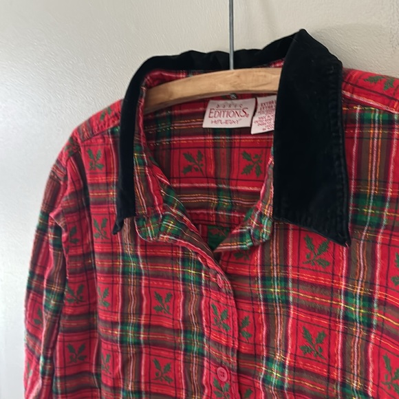 Vintage Basic Editions Holiday women’s plaid top - Picture 4 of 5